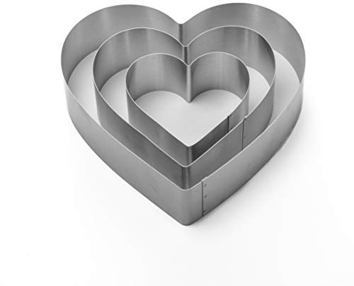 Large Heart Cookie Cutter Set-4/6/8 Inch Heart Cake Mold Ring Pancake Mold Valentine Day Gift Stainless Steel