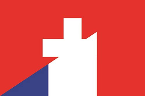 U24 Autocollant drapeau de la France Suisse 8 x 5 cm