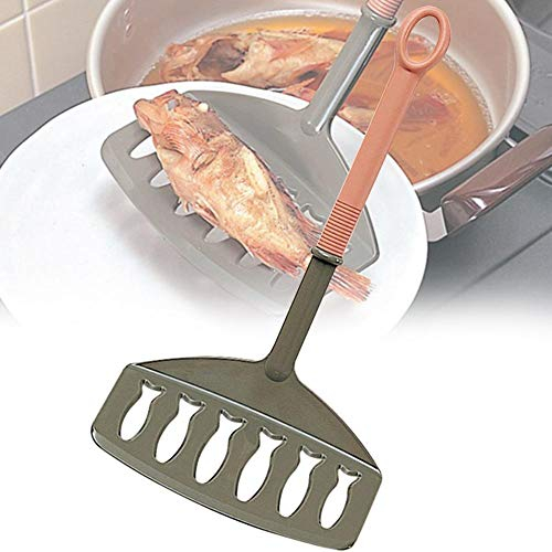Zonfer Large Slotted Poisson Spatule, Friture Turner avec Poignée Slotted PP, Nylon Résistant À La Chaleur Cuisine Ustensiles De Cuisson Ustensile, 14.7cm
