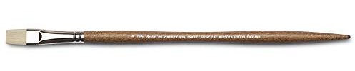 Winsor & Newton 5010308 synthetischer Künstler Ölpinsel mit hoher Elastizität & Lebensdauer, ergonomischer Stiel für Ölfarben und Alkydfarben - Flachpinsel, kurz Nr. 8 | Synthetische Borsten, hervorragende Farbtragfähigkeit, handgefertigt in England, für Ölfarbe