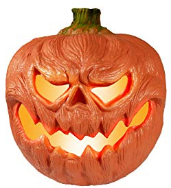 EUROPALMS Halloween Kürbis beleuchtet, 18cm | Beleuchteter Halloweenkürbis