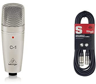 Behringer C-1 & Stagg Cavo Di Alta Qualita Xlrf A Xlrm Plug Microphone, 6 M, Nero