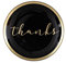 Gift Company Glasteller Love Plates Thanks M, rund, Dekoteller, Schale, Glas, Schwarz, 13 cm, 1061804042