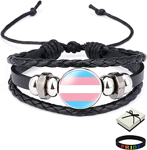 bangyao Trans Stuff LGBTQ Zubehör Transgender Pride Armband mit Geschenkbox, pansexueller Gay Lesbian Bisexuelle Bi-Geschenke für Teenager Männer Frauen Valentinstag