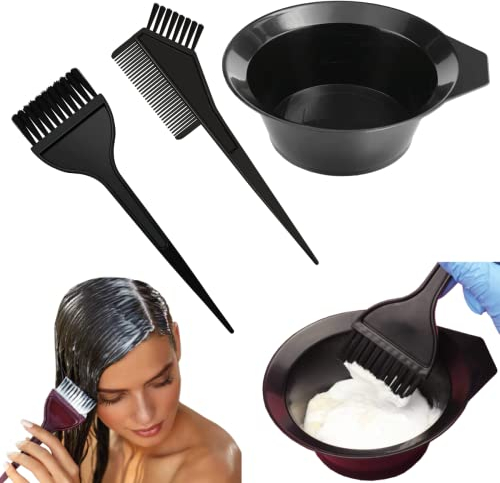 Haarfärbe-Set mit Pinsel und Schüssel zum Selbermachen, für Salons und Basteln, Haarfarbe, Set für Färben