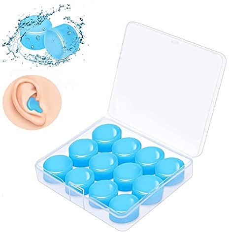 Waterproof Swimming EarPlugs for Adults, Soft Silicone Reusable Earplugs for Sleeping, Ear Plugs for Surfing Diving Showering Snorkeling - Keep Water Out and Ear Protection