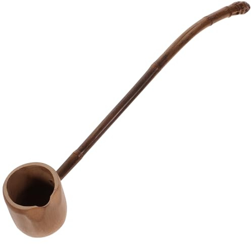 Luxshiny Bamboo Water Ladle, Long Handle Dipper for Tea