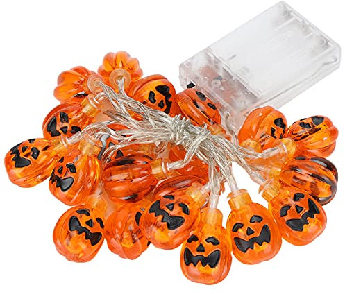 YUMILI Halloween Dekoration Lichterkette, Kürbis Lichterkette Halloween, Halloween Lichterkette, batteriebetriebene LED-Kürbis-Lichterketten für Halloween-Dekorationen im Innen- und Außenbereich