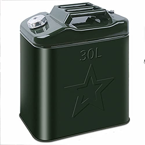 JIADUOFU Métallique Bidon À Carburant, Jerrican De Carburant Épaissi Scellé Tambour, Réservoirs De Carburant en Métal Fûts à Huile, pour Voitures Et Motos,30L