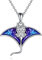 POPLYKE Stachelrochen Halskette Sterling Silber Manta Rochen Anhänger Kette Meer Tier Schmuck Geschenke für Frauen