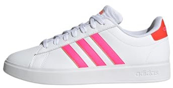 adidas Femme Grand Court 2.0 Shoes-Low, FTWR White/Lucid Pink/Bright Red, 38 EU
