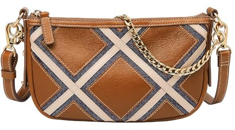 Fossil Damentasche Jolie, LiteHide Leder Patchwork Baguette, L: 21,6 cm, B: 6,4 cm, H: 11,4 cm, ZB1907194