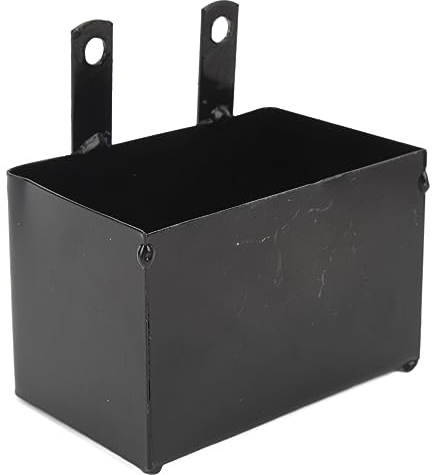 Fockety Motorcycle Battery Box, Black Cast Iron Battery Holder Carrying Case, Rustproof Metal Motorcycle Batteries Install Store Box for 50CC 70CC 110CC 125CC ATV Motorbike Dirt Bike