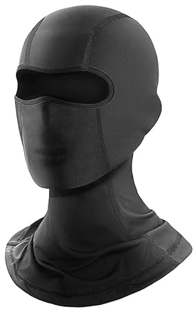 Ezweiji Balaclava Maske,Skimaske,Motorrad Sturmhaube Gesichtsmaske,Silikon Anti-Rutsch Non-Shifting Wearable Brille,Schwarz EIS Seide Atmungsaktive Maske für Männer Frauen Radfahren Angeln Skifahren