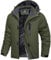 MAGCOMSEN Snowboardjacke Herren Wasserdicht Skijacke Warm Fleece Winterjacke für Bergsteigen Camping Herren Softshell Outdoorjacke Atmungsaktiv Gefüttert Wanderjacke Armeegrün XL