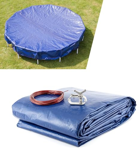 HomeBee® Winter Poolabdeckung, Sommer Poolabdeckung, 2-in-1 Poolplane aus 200g/m² PE Material, UV-resistente Sommer & Winter Solar Abdeckplane, Winterabdeckung, Sommerabdeckung (Rund Ø 460 cm)