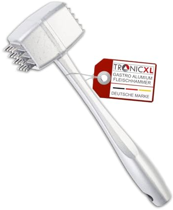 TronicXL Gastro Aluminium Fleischklopfer I Made IN Germany I Profi Fleischhammer Schnitzelklopfer Steakhammer Plattieren