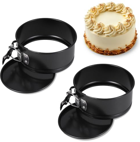 Zocipro 2 Piezas Molde Tarta Desmontable 12cm, Mini Antiadherente Moldes Reposteria Redondo Moldes Para Reposteria Bizcocho Pasteles Tartas Pastel Queso