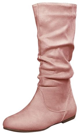 Yekdmxop Stivali Donna Polpaccio Largo Stivali Da Equitazione Per Donna Tacco Basso Grosso Stivaletto Donna Con Tacco Antivento Suola Interna Scarponcini Donna Invernali Stivali Pioggia Donna Chelsea