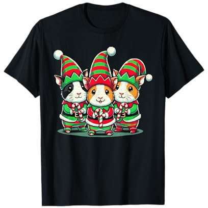 Meerschweinchen Elfen Lustiges Weihnachten Meerschweinchen Papa Mama Matching T-Shirt