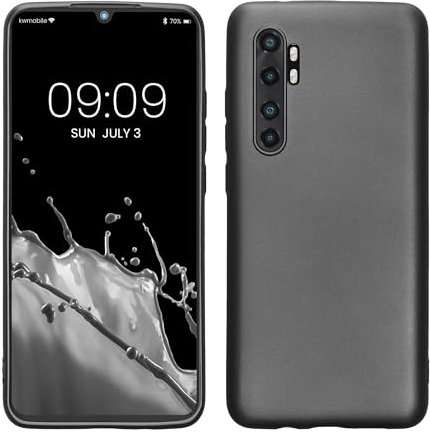 kwmobile Case kompatibel mit Xiaomi Mi Note 10 Lite Hülle - Schutzhülle aus Silikon metallisch schimmernd - Handyhülle Metallic Grau