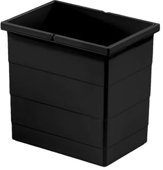 Hailo Inneneimer 1225939 | 18 Liter Doppelhenkel | Abfalleimer Einsatz für Raumspar Tandem | Kunststoff Schwarz | Ersatz Mülleimer | Passend 3642731
