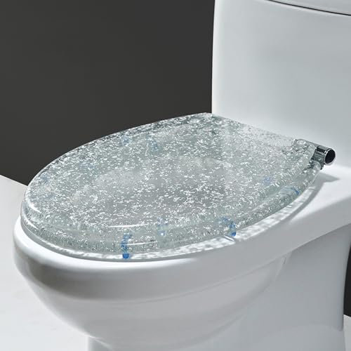 Unikicool Toilettensitz Aus Kunstharz,WC Sitz Glitzer,Toilettendeckel,Glitzer Toilettendeckel Aus Kunstharz,WC Sitz Aus Harz,Toilettenbrille,Harz-Toilettendeckel,Geeignet FüR Die Toiletten