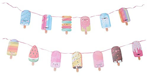Abaodam Eiscreme-geburtstagsparty-banner 1 Stück Dekoration Wiederverwendbar Party-dekoration Jungen und Mädchen Party-zubehör