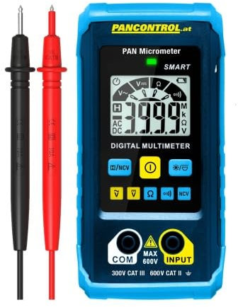 Pancontrol PAN Micrometer, intelligentes Taschenmultimeter CAT III 300V mit autom. Funktionswahl & kontaktlosem Spannungsprüfer