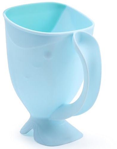Pouche de bain pour bébé 1pc, tasse de rinçage de bain pour bébé en plastique, tasse de rinçage de baignoire forme de baleine pour bébé tasse de bain avec poignée, cruche de bain pour le lavage