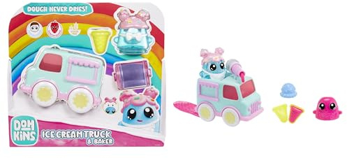 MGA Entertainment DohKins Ice Cream Truck & Baker - Knete Trocknet Nie Aus, Glutenfrei, Geeignet für Sammler und Kinder ab 3 Jahren