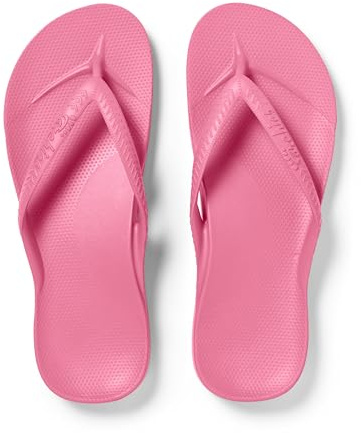 ARCHIES Arch Support Flip Flops for Men & Women – Orthotic Sandals for Plantar Fasciitis Relief – Lightweight, Cushioning, Shock-Absorbing Sandals for Walking, Foot Pain - Hot Pink (UK 5)