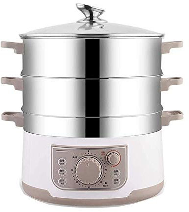 Vaporera eléctrica para cocina, olla grande de acero inoxidable, multifuncional para una cocina saludable