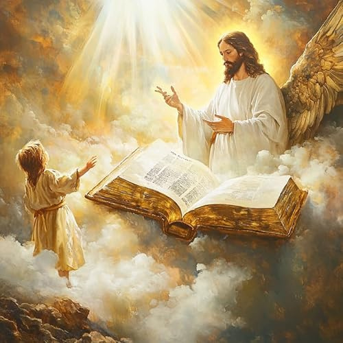 Bimkole 5D Diamond Painting Kits Zubehör Jesus, Engel Diamant Malerei Kit Voll Runde Bohrer Malen nach Zahlen Malerei Stickerei Kreuzstich Diamond Dekoration 30x30 cm