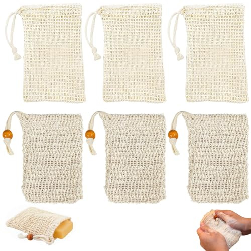 KALUROIL Savon Foamie 6X avec Cordon de Séchage – Filet Sauve-Savon pour Shampoing et Soin Lavant, Moussant et Exfoliant, Parfait pour la Douche et Le Voyage