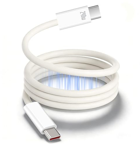 USB C Kabel Magnetisch 240W, Magnetisches Ladekabel USB C, Schnellladekabel 1m, Flüssigem Silikon USB C Cable für Samsung, Xiaomi, Google Pixel, Huawei und mehr(Weiß)