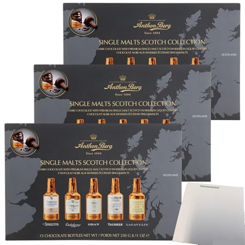 usy Bundle für A.Berg Schokolade Whisky Flaschen 3er Pack (3x230g Packung) + usy Block