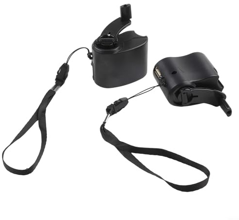 Hoppipola USB Hand Crank Charger Generator Manual Dynamo Power Supply 5.5V 300-600mA Portable Lightweight with Indicator Light for Smartphone and Digital Devices Travel Pack of 2
