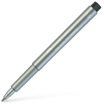 Filzstift Faber-Castell Pitt Artist Pen 1,5mm silber metal.