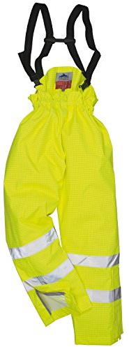 Portwest S780 Bizflame Antistatik Regenhose Verschweißte Nähte Antistatisch | Gelb, L, EN ISO 20471 Klasse 1, EN 13034, EN 1149-5, Reißverschluss Am Knöchel, Reflektierend