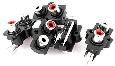 sourcing map 5 Piezas PCB Soporte 2 Posiciones Estéreo Audio Vídeo Jack RCA Conector Hembra