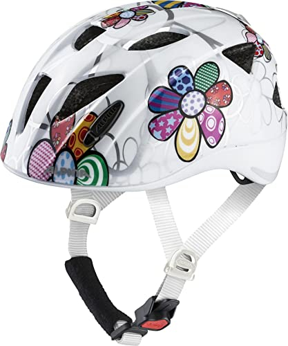 ALPINA XIMO - Leichter, Sicherer & Bruchfester Fahrradhelm Mit LED-Licht Für Kinder, White Flower, 45-49 cm