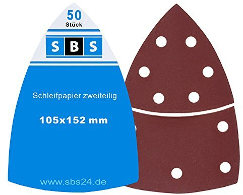 SBS Schleifblätter | 105 x 152mm | Korn 100 | 50 Stück | für Multischleifer Prio