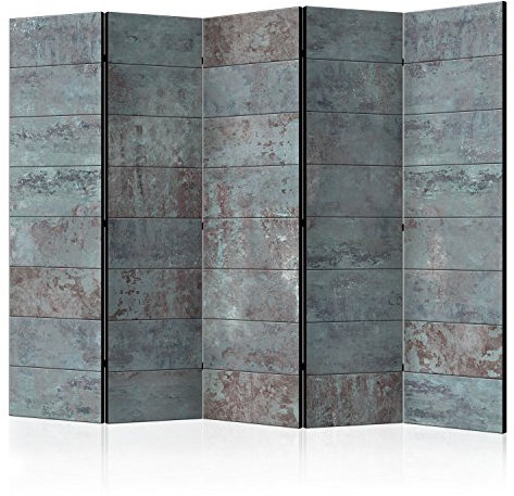 RAUMTEILER/PARAVENT B&D XXL - Paravent Raumteiler Innen Beton Loft 225x172 cm 5-teilig Einseitig Raumtrenner Trennwand Holz Room Divider Spanische Wand Raum Abtrennung grau f-A-0161-z-c