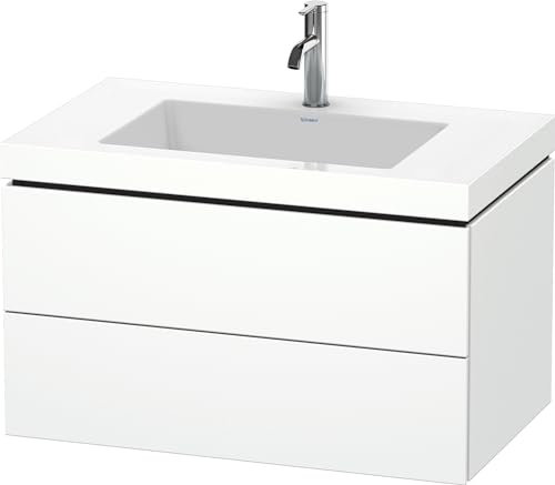 Duravit Duravit Waschtischunterbau L-CUBE mit Waschtisch Vero Air, 500 x 800 x 480 mm 1 Hahnloch weiß matt