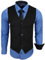 Subliminal Mode - Weste + Hemd + Krawatte Herren Kragen zweifarbig Uni Langarm Slim Fit Business bügelleicht RN33, blau, S