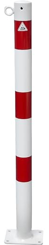 kaiserkraft | Paletto di sbarramento | Ø 60 mm | bianco/rosso | da ancorare a terra | con 1 foro di fissaggio