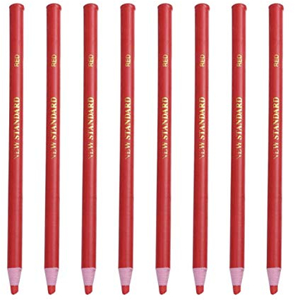 NUOBESTY 12pcs Peel Off China Markers Grease Pencils Wax Pencils Crayons Pencils for Metal Glass Fabric (Red)
