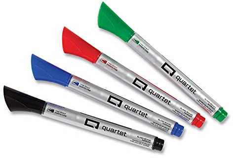 Glass Board Dry Erase Markers by Quartet, Premium, Fine Tip, Assorted Colors, 4 Pack (79555)