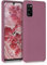 kwmobile Hülle kompatibel mit Samsung Galaxy A41 Hülle - Silikon Handy Case - Handyhülle weiche Oberfläche - kabelloses Laden - Dark Rose